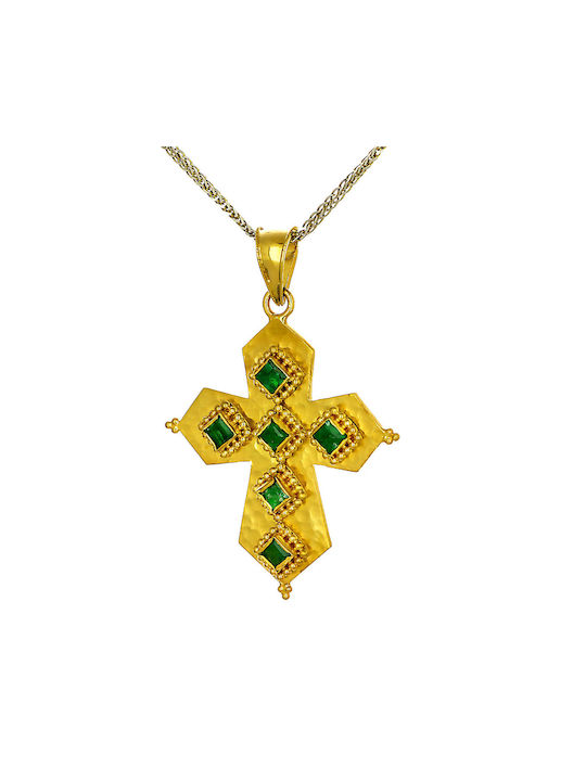 Damen Gold Byzantinisch Kreuz 18K