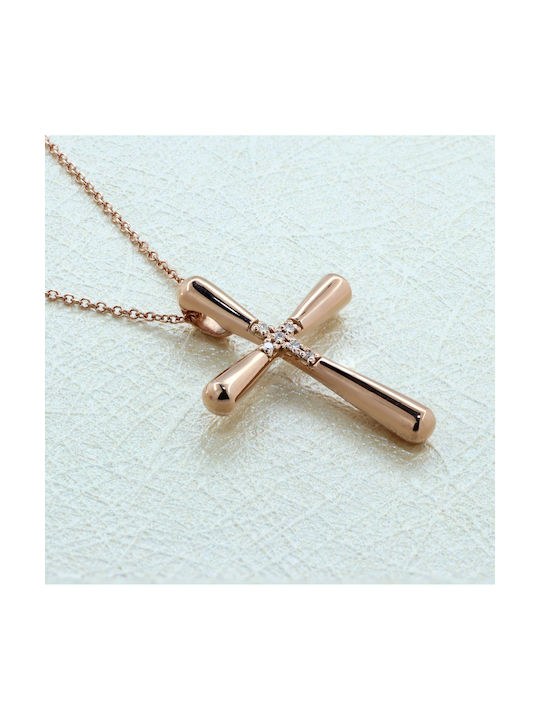 Rose Gold Cross 14K with Chain