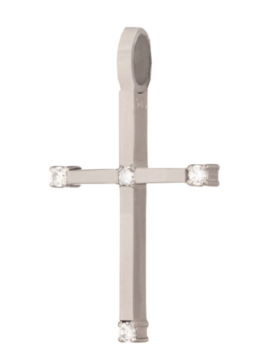 Abadianakis Damen Weißgold Kreuz 14K