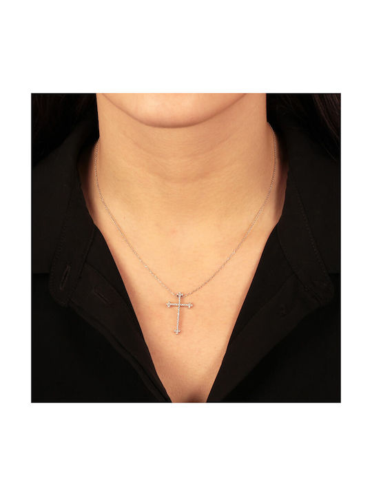 Women's White Gold Cross 14K with Chain