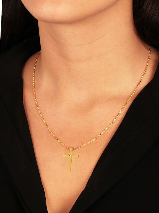 Abadianakis Damen Gold Kreuz 14K