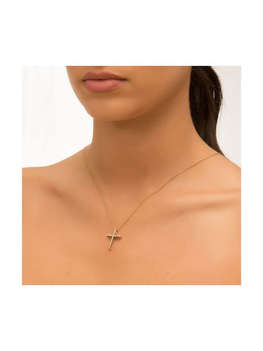 Women's Rose Gold Cross 14K