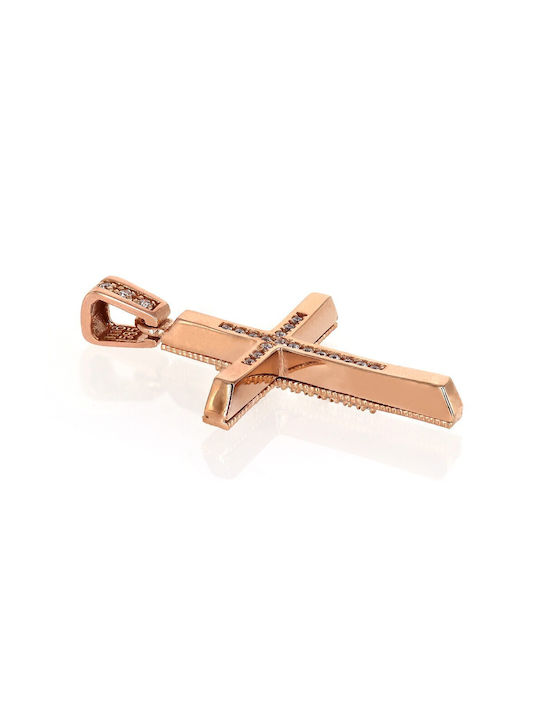 Damen Roségold Kreuz 14K