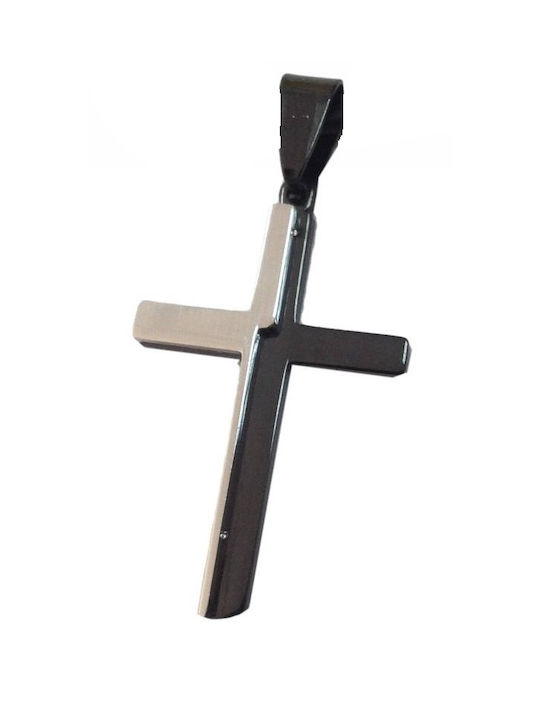 Black Cross from Steel with Cord