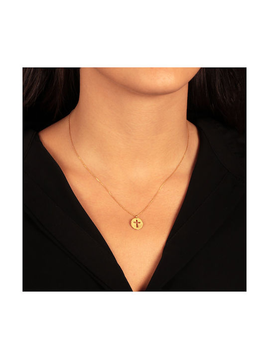 Women's Cross from Gold Plated Silver with Chain