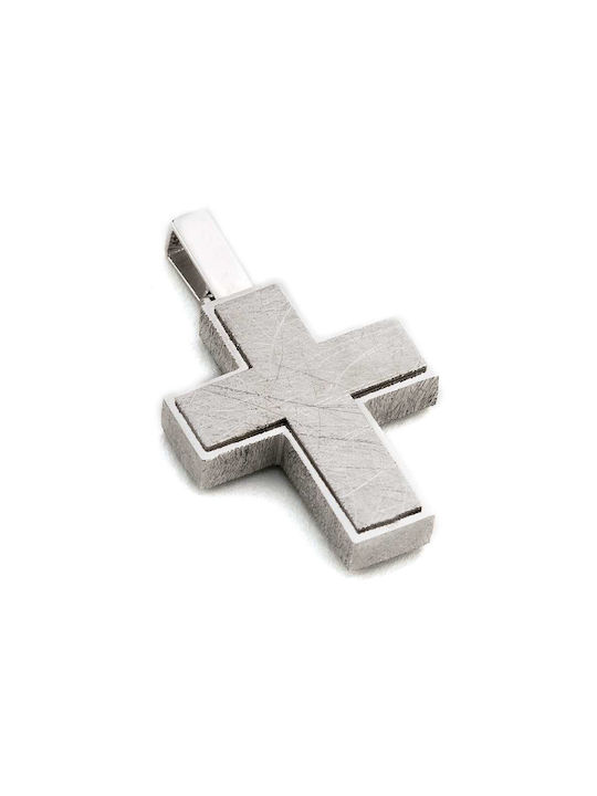 Men's White Gold Cross 14K Double Sided Goldsmith