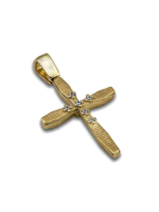 Women's Gold Cross 14K Double Sided Goldsmith