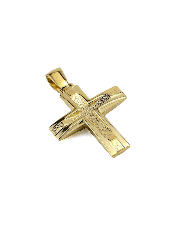 Men's Gold Cross 14K Double Sided with the Crucified Goldsmith