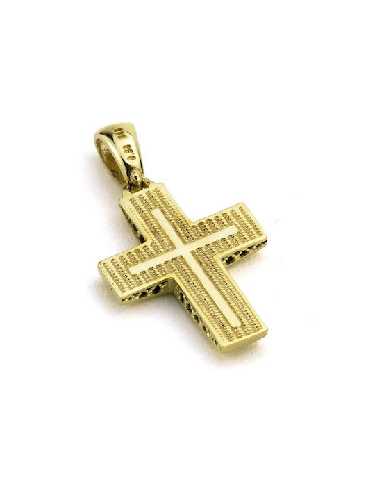 Herren Gold Kreuz 14K Beidseitig Goldsmith