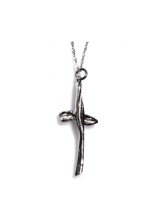 Bizoutaki Cross from Rose Silver with Chain