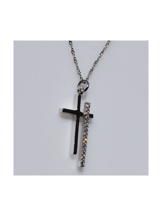 Bizoutaki Cross from Rose Silver with Chain