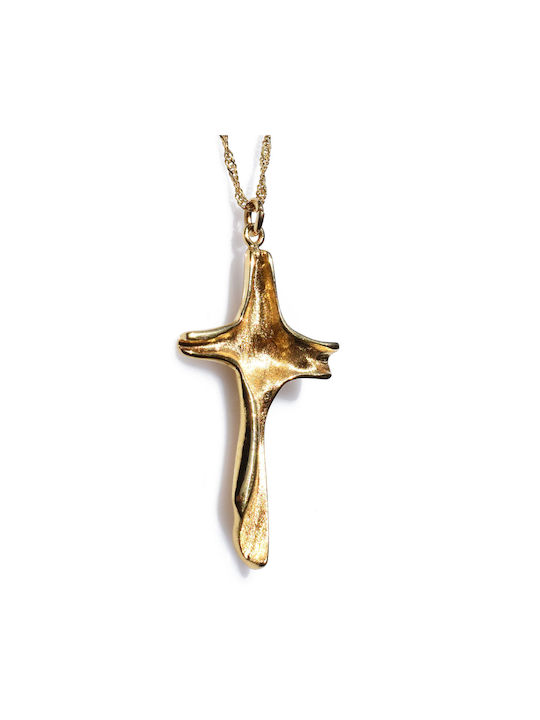 Bizoutaki Cross from Gold Plated Silver with Chain