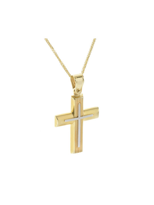 Ioannou24 Men's Gold Cross 14K with Chain