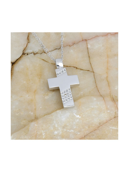 Ioannou24 Damen Gold Kreuz 14K mit Kette