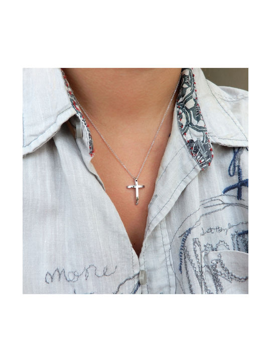 Art d or Men's White Gold Cross 14K with Chain