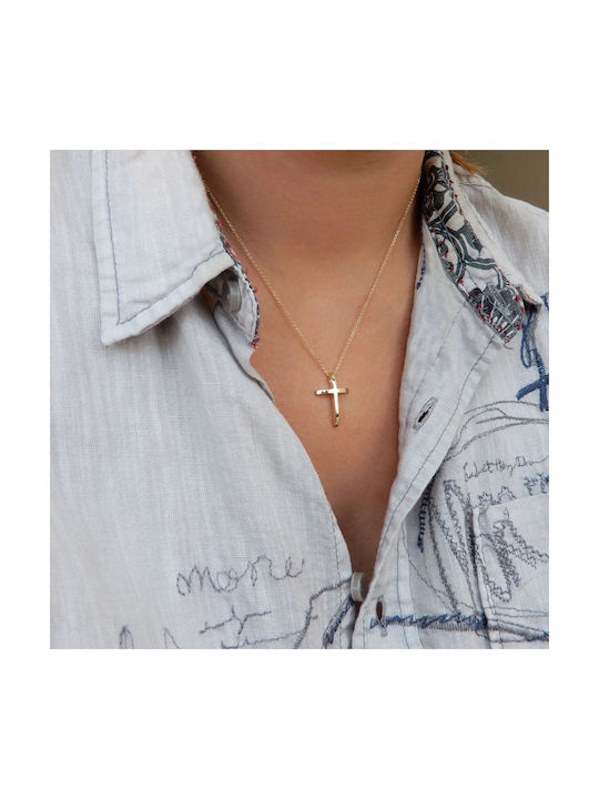 Art d or Men's Gold Cross 14K with Chain