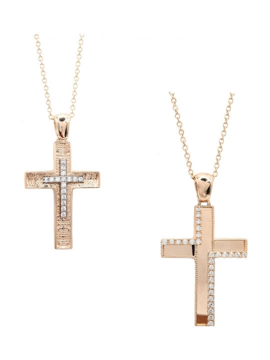 Art d or Women's Rose Gold Cross 14K with Chain