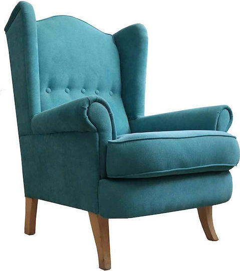 Sessel Samt Petrol Blau 75x75x100cm