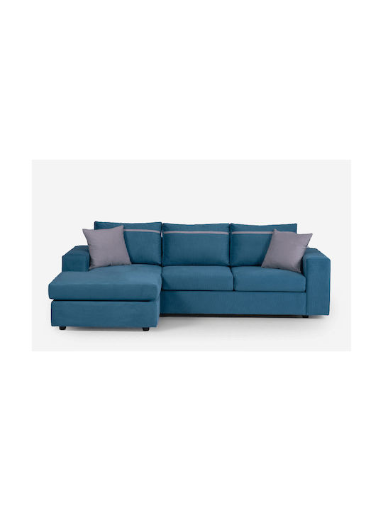 Two-Seater Fabric Sofa with Storage Space Petrol Blue 160x240cm