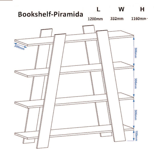 Grey Bookcase 120x33.2x116cm Grey Bookcase 120x33.2x116cm