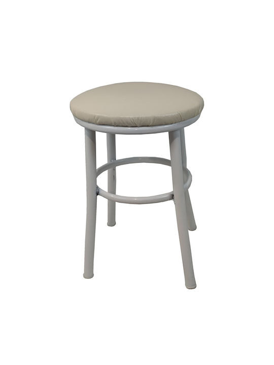 Stool For Kitchen Metallic Ecru 32x40x45cm