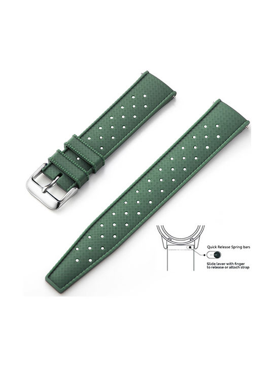 Quick Release Rubber Strap Green 20mm