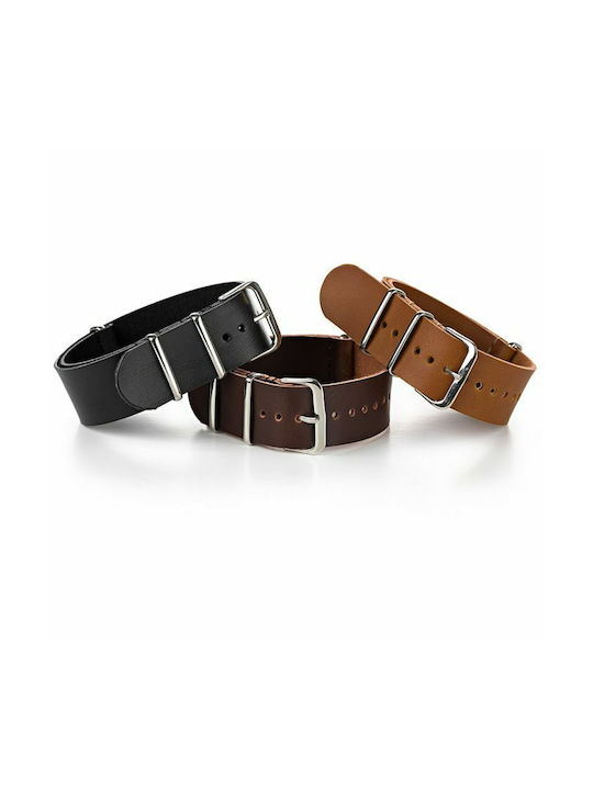 Leather Strap Nato Tabac Brown 18mm