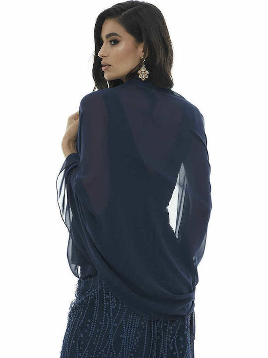 RichgirlBoudoir Γυναικείο Φουλάρι Navy Μπλε