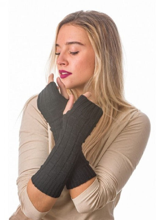 Women's Knitted Fingerless Gloves Black