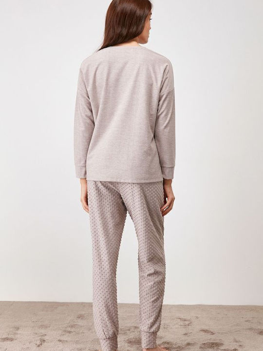 Catherine's Winter Damen Pyjama-Set Beige