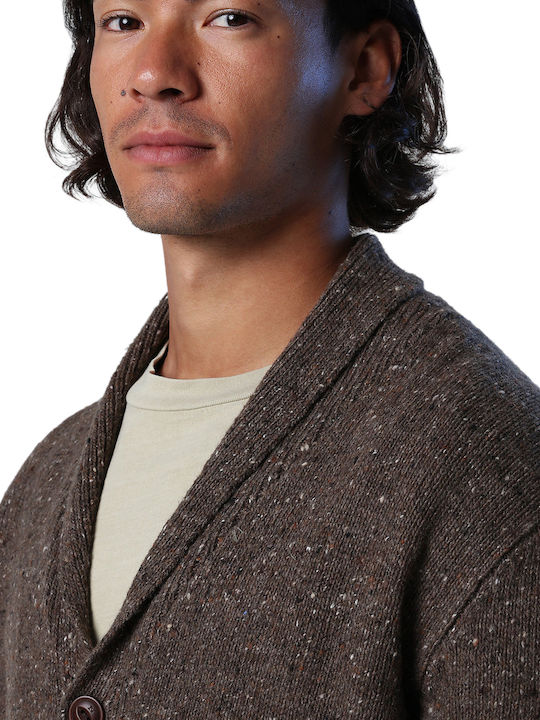 Herren Strickjacke mit Knöpfen Braun