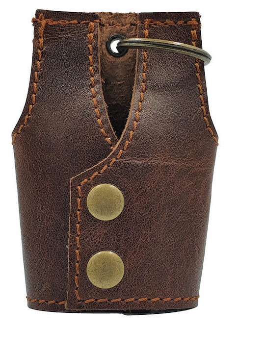 ByLeather Breloc Lucrat Manual Din Piele Maro