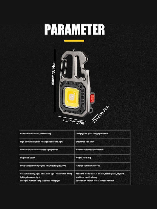 Keychain Opener with LED White