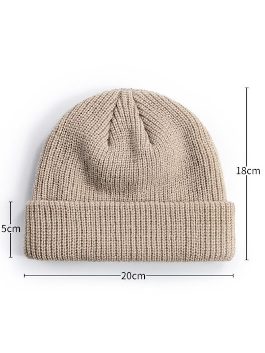 Ribbed Beanie Cap Pink