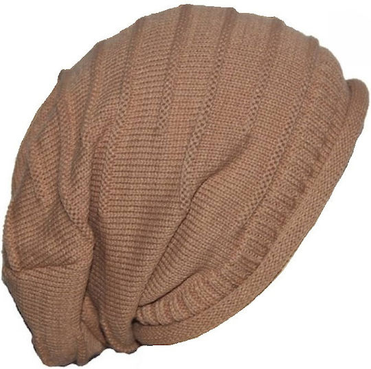 Knitted Beanie Cap Brown