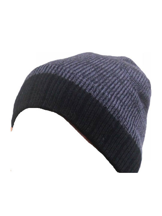 Beanie Ανδρικός Σκούφος με Rib Πλέξη σε Γκρι χρώμα