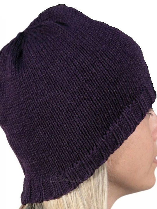 Knitted Beanie Cap Purple