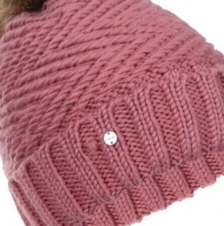Pom Pom Beanie Frauen Beanie Gestrickt in Rosa Farbe