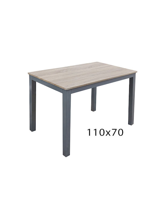 Table Kitchen Wooden with Metal Frame 100x60x75cm