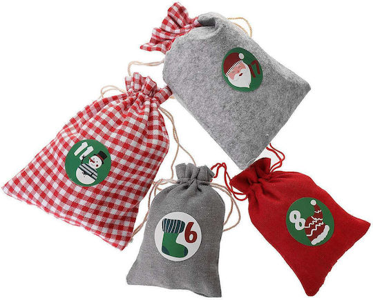 Joyxeon 28pcs Christmas Hanging Advent Calendars Countdown Drawstring Gift Bags Candy Biscuit Pouches Present Gift Wrap Коледна Декорация 28бр