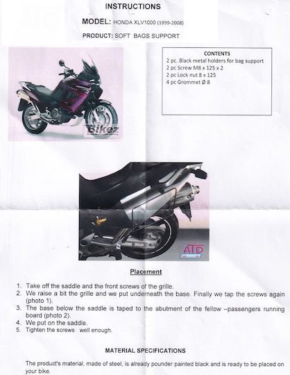 Moto Discovery Xl1000v Σχάρα για Honda Varadero