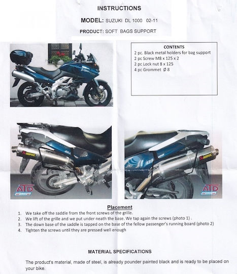 Moto Discovery V-strom Dl1000 2002-2012 Motorrad-Gepäckträger 2002-2012