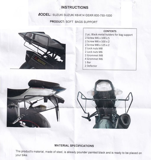 Moto Discovery Gsxr 600 750 2008-2015 Σχάρα για Suzuki GSX-R 600