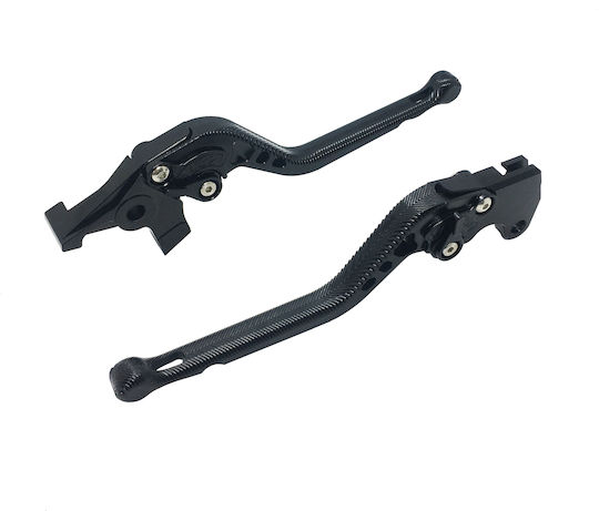 Moto Discovery Set of Motorcycle Brake/Clutch Levers Adjustable for Honda Varadero Black 713001/XL-B