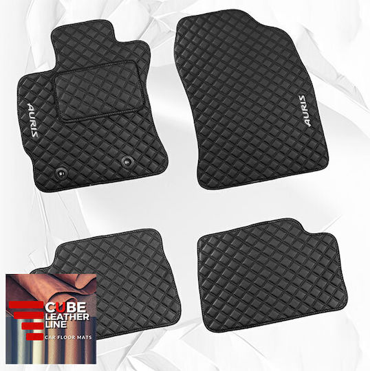 Rear Mats 2pcs from Leatherette for Toyota Auris Black