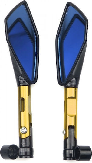 Motorcycle Mirrors 2pcs Gold