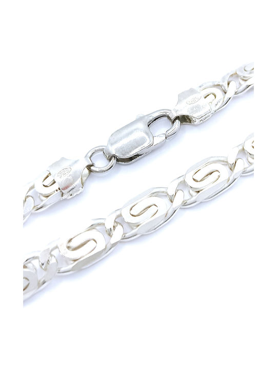 Silver Chain Hand Wide Thickness 6.70mm and Length 20cm