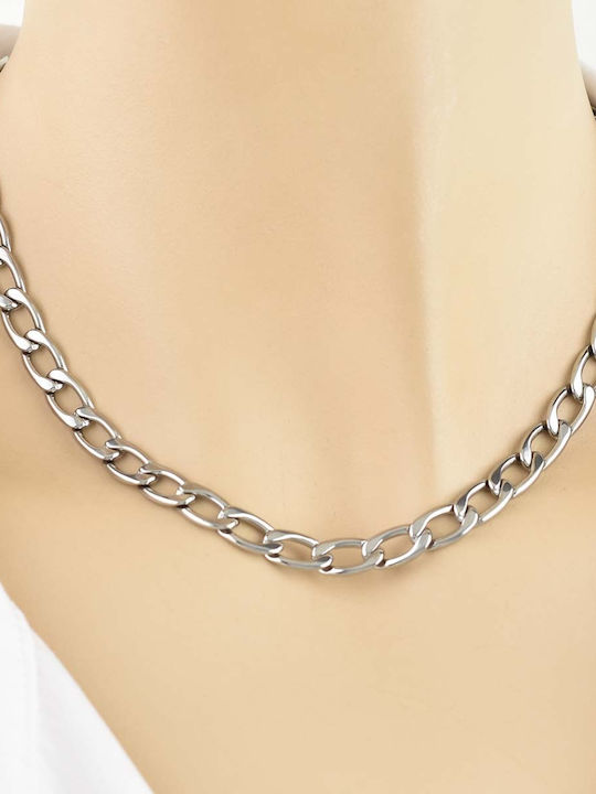 Goldjewels Αλυσίδα Λαιμού από Ατσάλι Φαρδιά Πάχους 7mm και Μήκους 60cm