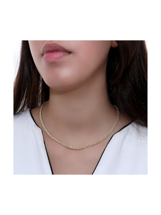 Damen Goldene Kette Nacken 14K Länge 44cm