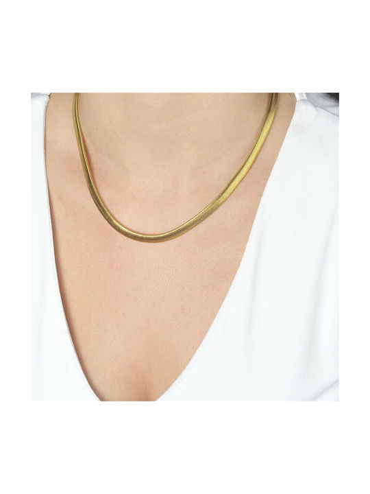 Chain Neck Snake from Steel Gold-plated Length 45cm